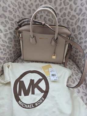 Michael Kors Women's Blush & Beige Taupe Satchel - MK Signature